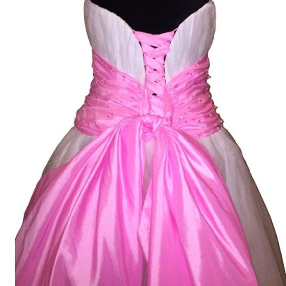Luxurious Corset Barbie Bow Designer Wedding Evening Cocktail Party Prom Dress - Picture 6 of 16
